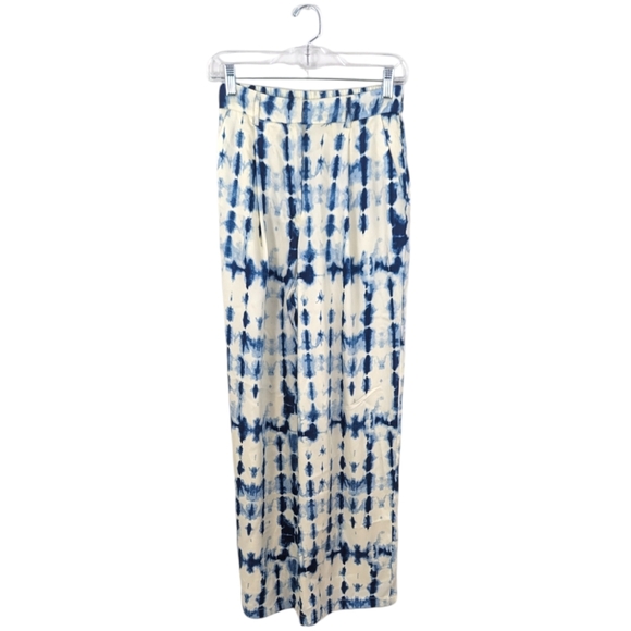 House of Harlow 1960 Tie Dye Wide Leg Pants High Rise NEW Womens Small Blue - Picture 4 of 15